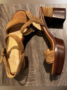 Frye Pipa Woodstock Platform Heeled Sandal sz 8.5